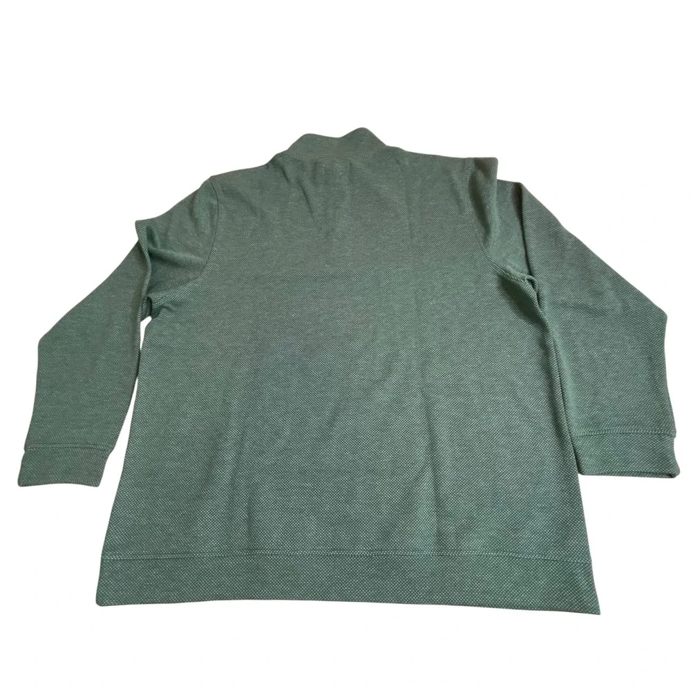 NWT Club Room Mens Golf XXL 1/4 Zip Pullover Marine Green Birdseye 3/4 Sleeve
